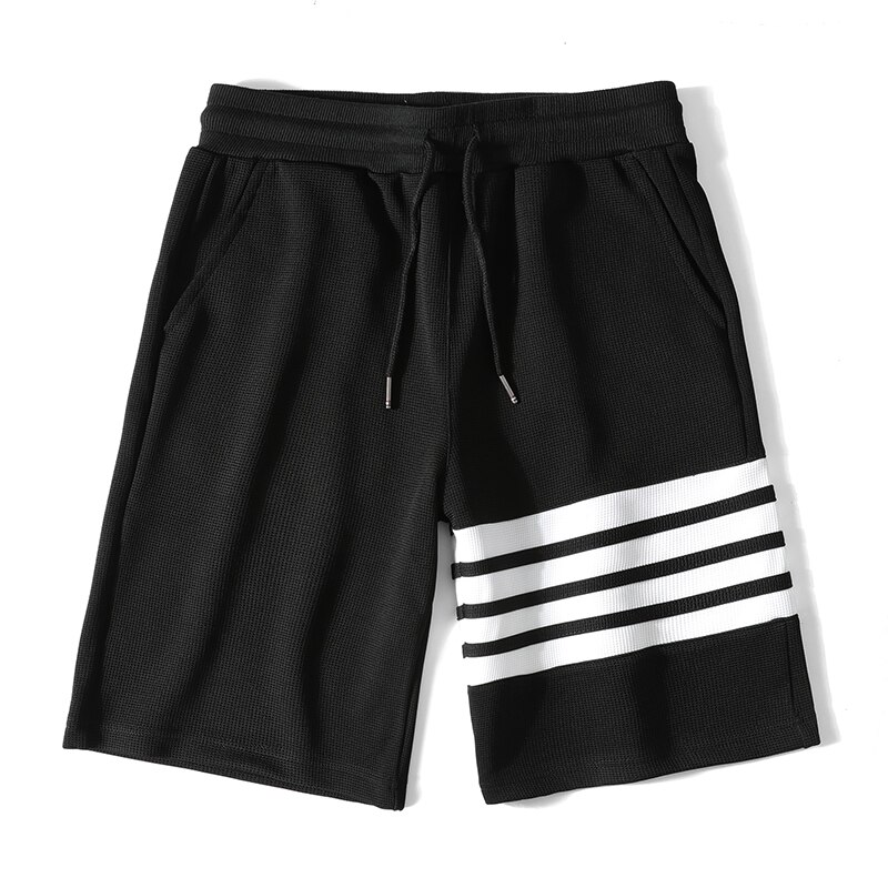 Shorts Herren Kleidung Shorts Hosen Fracht Schweiß Koreanische Sommer Casual Plus Größe Kleidung Atmungsaktive Jogginghose Kleidung: Black / L
