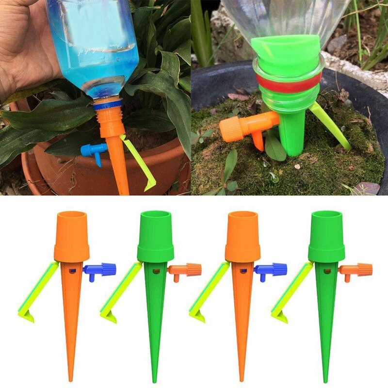 -Plant Watering Devices Self Watering Spikes Automatic Plant Waterer Irrigation Drippers with Slow Release Control Valve Swit