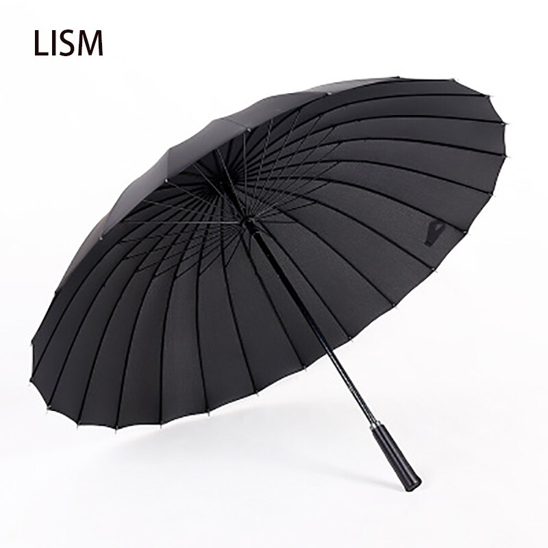 High-end Straight Golf Umbrella Super Large Windproof 24K Solid Color Long Handle Umbrella