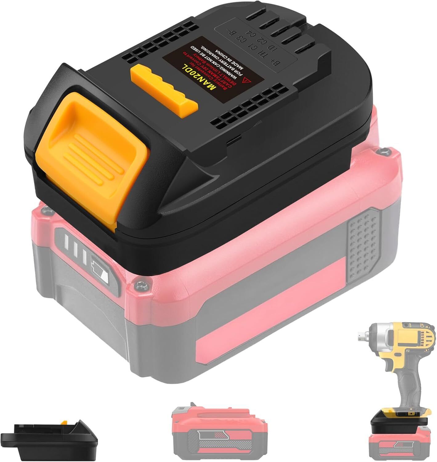 Adapter för stanley fatmax  v20 20v sb202 sb204 sb206 , konverteras för dewalt 18v/20v litiumjonverktyg (passar inte 18v gamla)