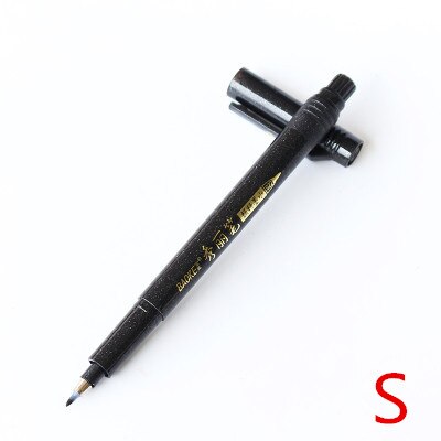 Pluma de caligrafía para escribir a mano, rotuladores de tinta negra, pincel, rotuladores para escribir, Marke de arte: S
