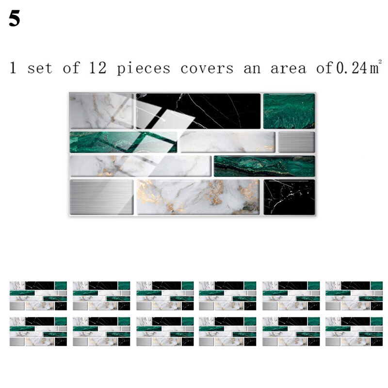 12 Stuks Floor Stickers Zelfklevende Badkamer Keuken Tegel Stickers Decoratieve Waterdichte Antislip Dikke Slijtvaste: 5