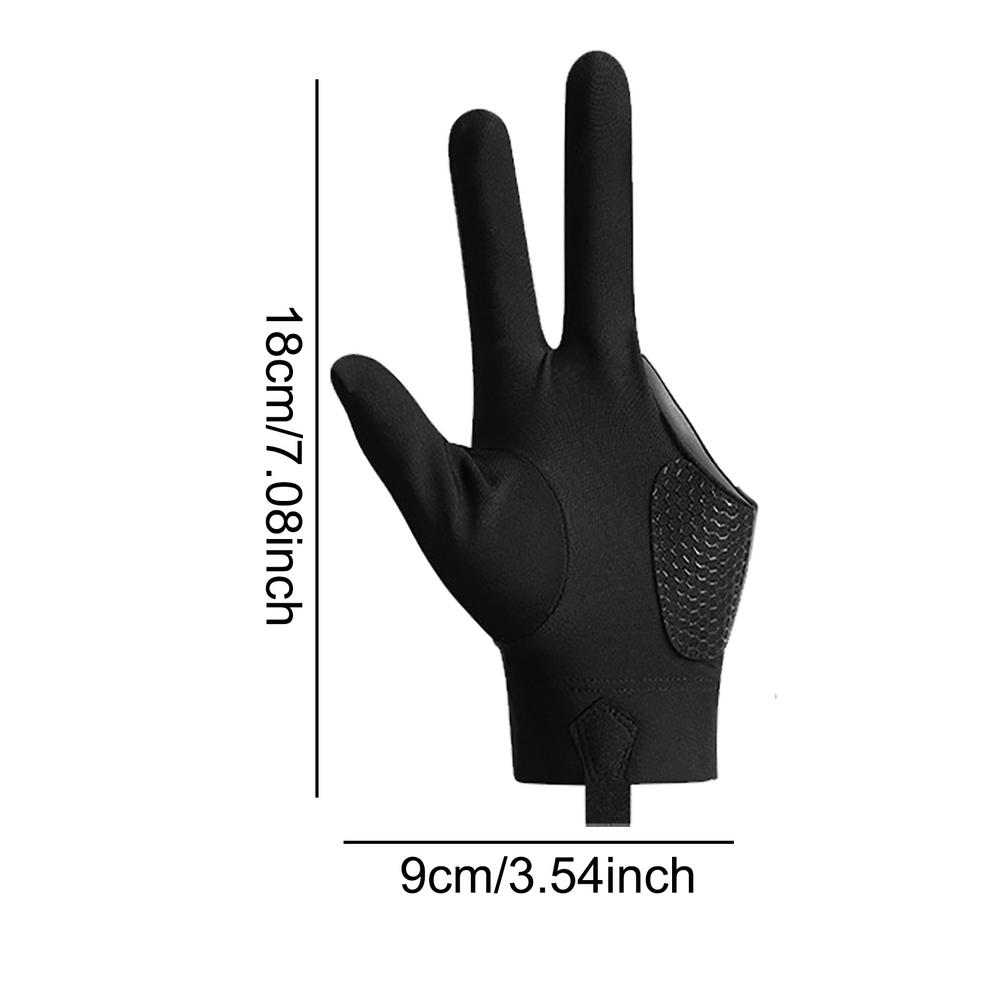 Billiards Glove Left Right Hand 3 Finger Snooker Billiard Glove Non Slip Stickers Elastic Billiard Training Gloves Accessories: green