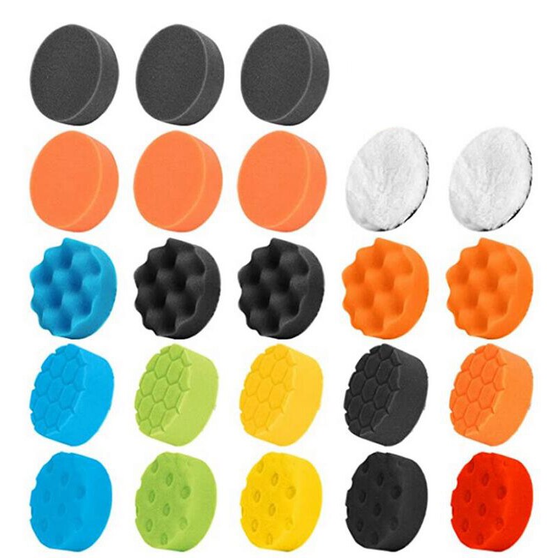 Mini Pneumatic 2"/3" Grinding Machine Car Polisher Air Polisher Orbital Sander Electric Grinding Polishing Machine Air Powered: 25pcs-3inch