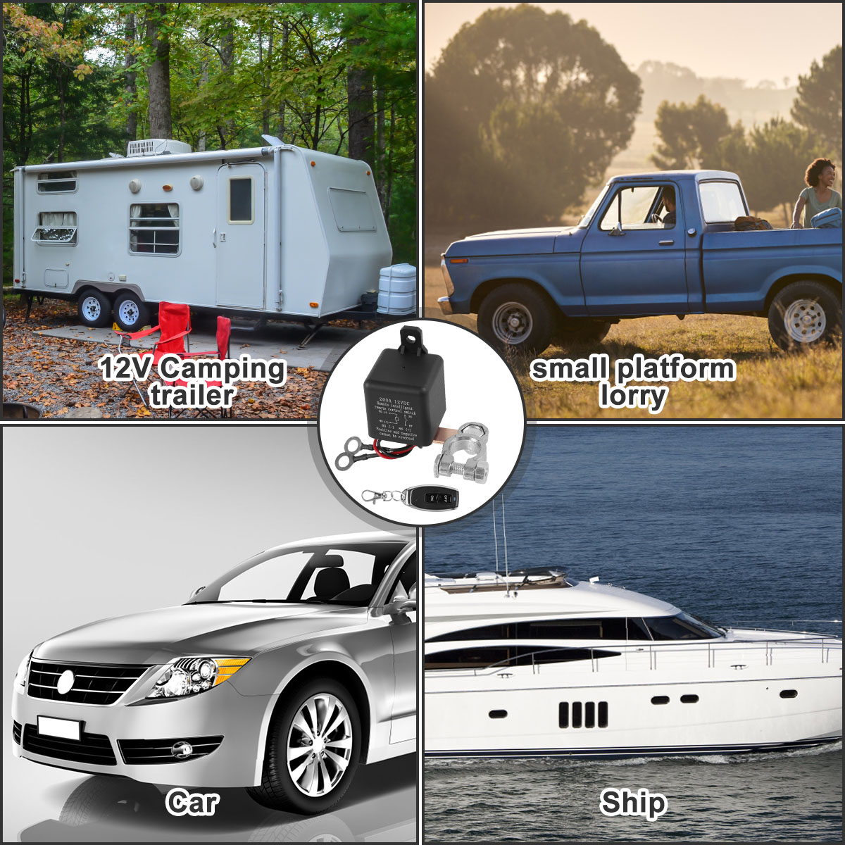 Relé de interruptor de batería de 12V, Control remoto, desconexión de batería, interruptor aislador de corte, interruptor de apagado de batería antirrobo para coche y barco