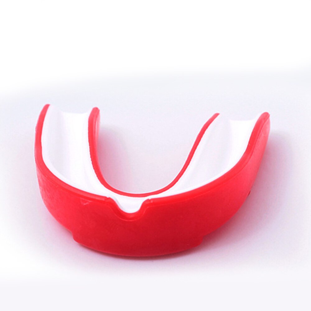 1 Pc Volwassen Gebitsbeschermer Sport Mouth Guard Tanden Bretels Protector Gum Shield Voor Sport Boksen Voetbal Hockey Rugby (Rood wit St