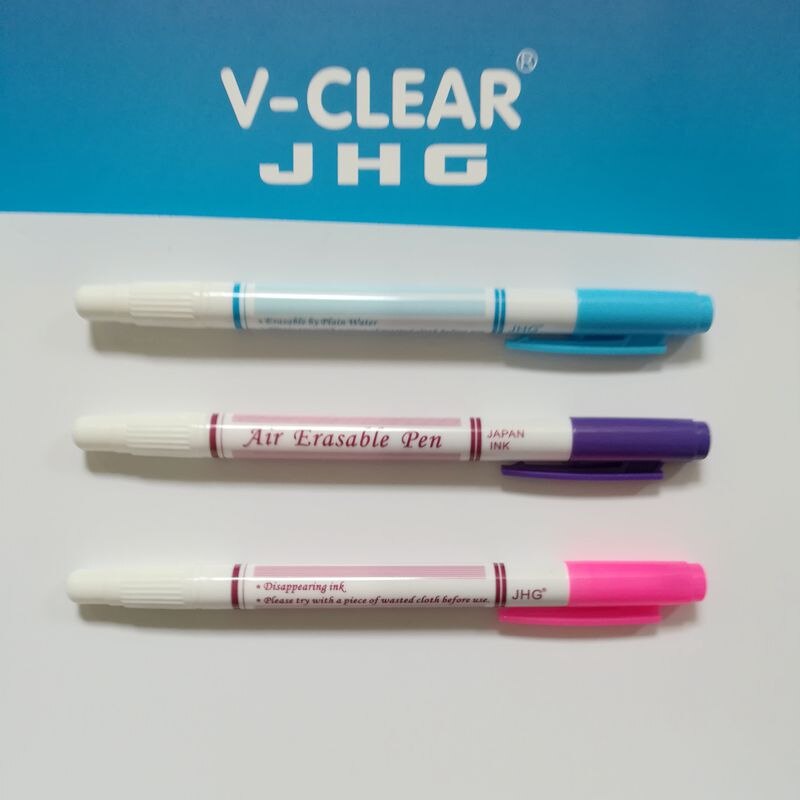JHG Double Side Blue Water Erasable Pen Purple Fabric Marker Paint Pen Pink Air Erasable Pen Textile Markers Sewing Accessories