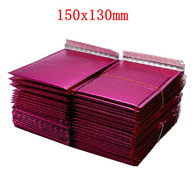 50 Stks/partij Verschillende Specificaties Gold Plating Papier Bubble Enveloppen Tassen Mailers Padded Envelop Bubble Mailing Zak: 150x130mm rose red