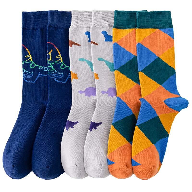 3 paia/lotto bambini calzini di cotone ragazzi ragazze stile coreano primavera autunno Cartoon dinosauro Soprts calzini per i bambini