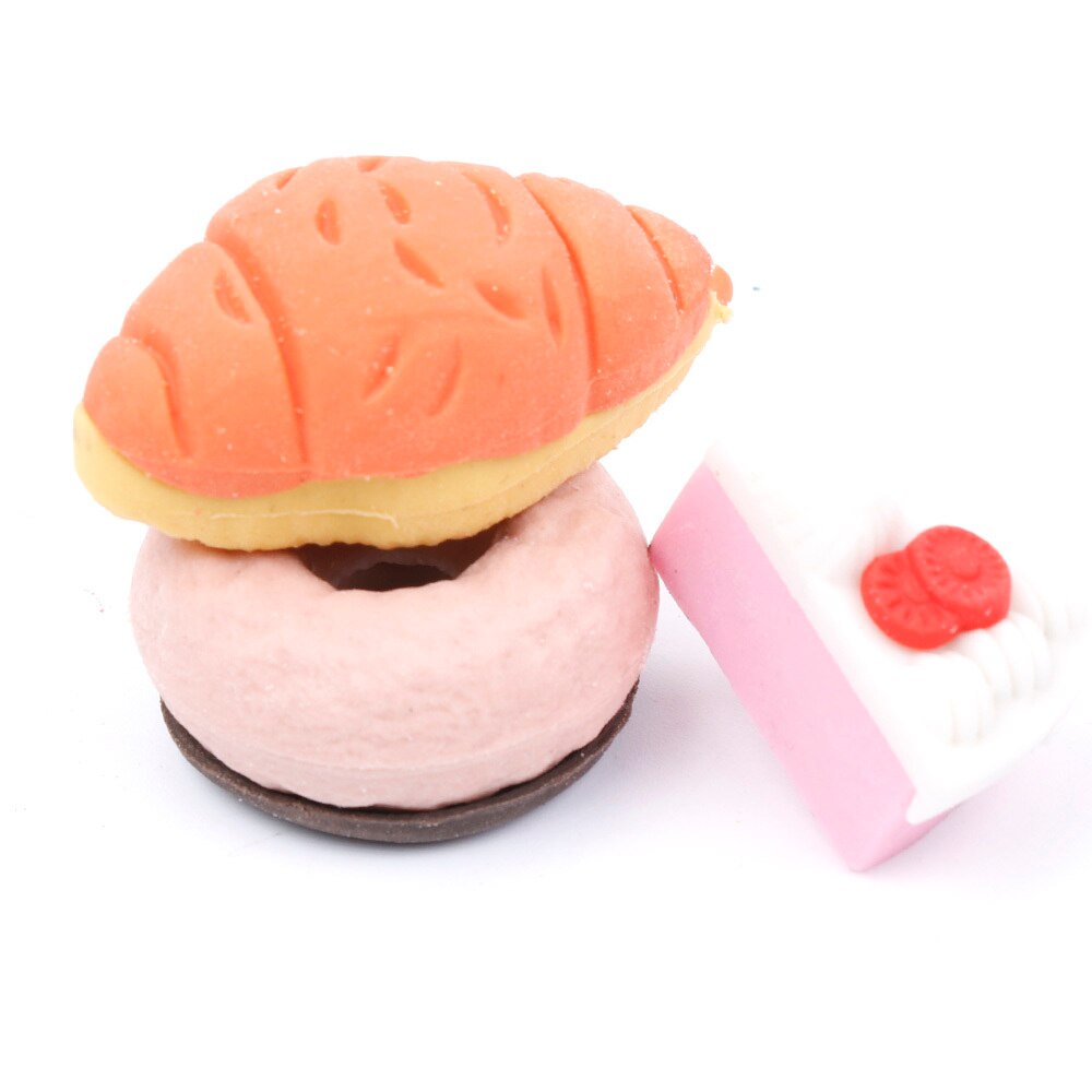 2Pcs/Lot Random Eraser Rubber Stationery Cake / Friut / Animal / Vegetables Shaped Cute School Supplies For Kids