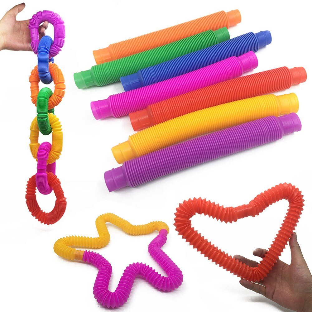 Giocattoli colorati per tubi Pop Fidget per bambini strumenti sensoriali per giocattoli pieghevoli educativi antistress