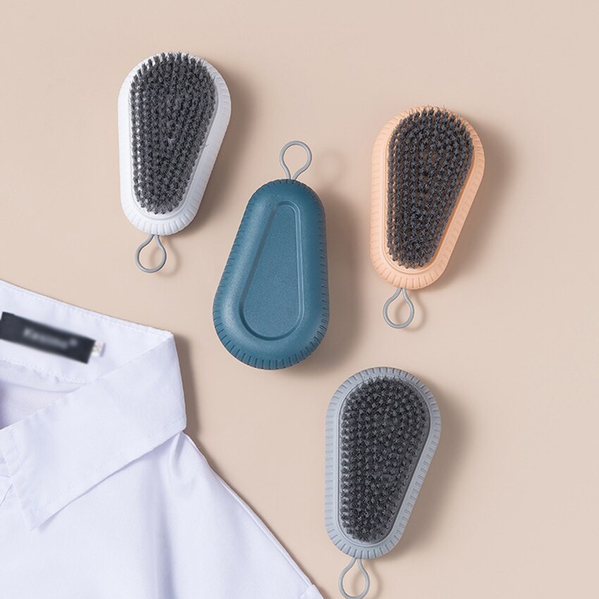 Cute ABS Soft Bristle Cleaning Brush Multifunctional Clothes Laundry Brushes Washing Shoes Board Brush With Hanging Lanyard