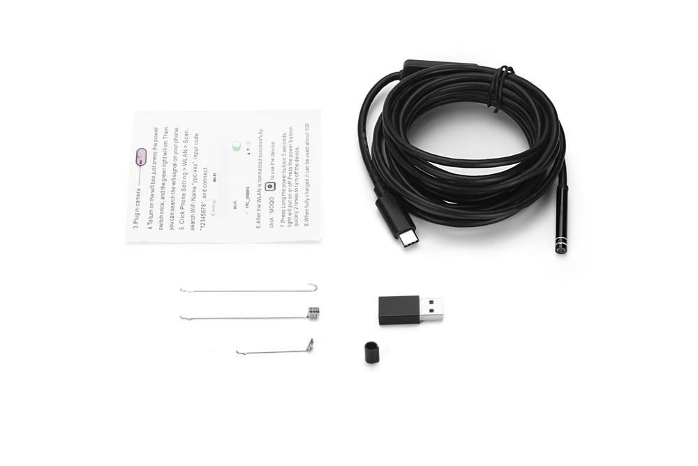 Android USB TYPE-C Endoscoop Inspectie 5.5mm Camera 8 LED IP67 Waterdichte Foto Video Geluid: 5M