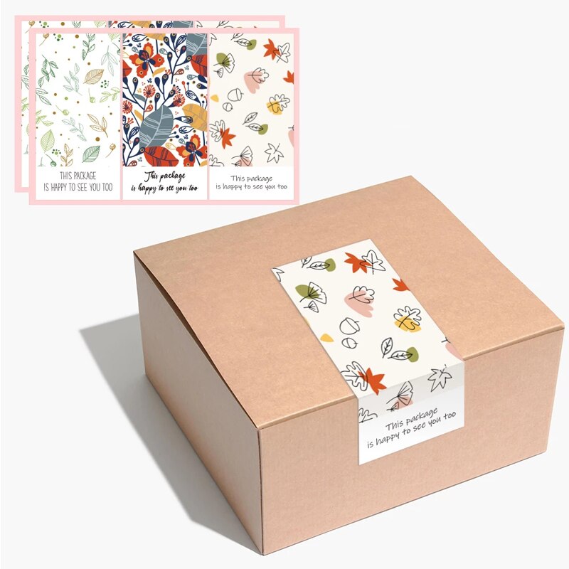 Étiquettes scellées rectangulaires à feuilles vertes, étiquette de scellage, pour boîte colorée, pour emballage de remerciement, 10x5CM, 50 pièces