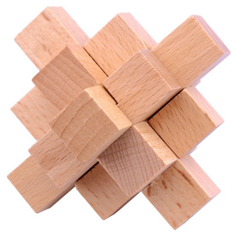 Handmade Vintage Ming Lock Luban Lock Wooden Bamboo Toys Adults Puzzle Children Adult Birthday ,6 Pcs