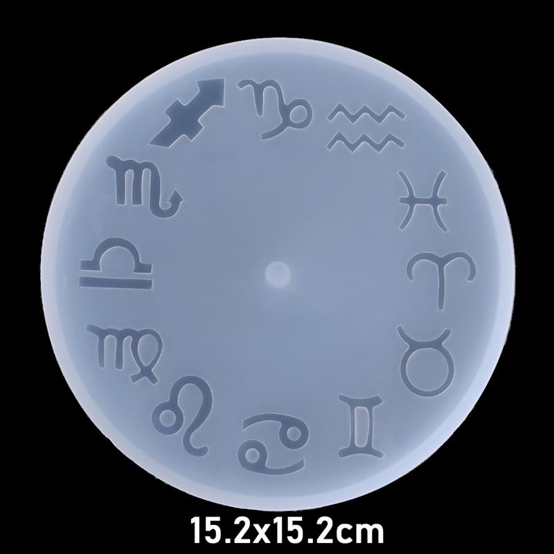 Moule en Silicone résine époxy moule pour horloge à faire soi-même Horoscope chiffres romains zodiaque horloge moules fabrication de bijoux outils de bijoux: 05