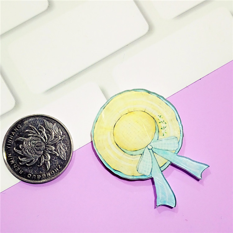 1Pcs Kleurrijke Acryl Regenboog Pictogram Broche Leuke Harajuku Stijl Suiker Bloem Badge Pin Op Rugzak Kleding Sjaal Voor Decoratie: Antique Silver