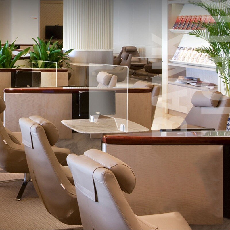 Cyd- 50*50CM Acrylic Desk Partition Screen Privacy Divider School Desktop Divider Protection Board Isolation Board-white