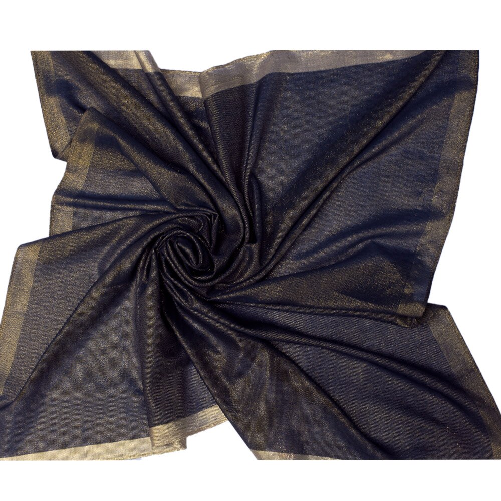 Moslim hoofddoek effen gouden lurex vierkante sjaal islamitische hoofdbedekking voor vrouwen dame hijab zacht 90 x 90 cm