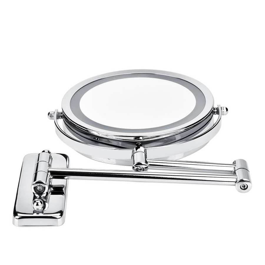 LED Wall Mount Makeup Mirror 360 Degree Rotate Lighted Mirror Bathroom Bedroom