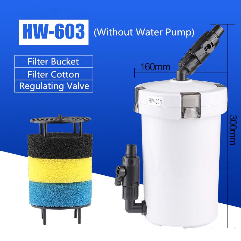 Fish Tank Filter Aquarium Bucket Water Pump With Regulating Valve External Silent Filter Air Pump Canister Aquarium Accessories: HW-603