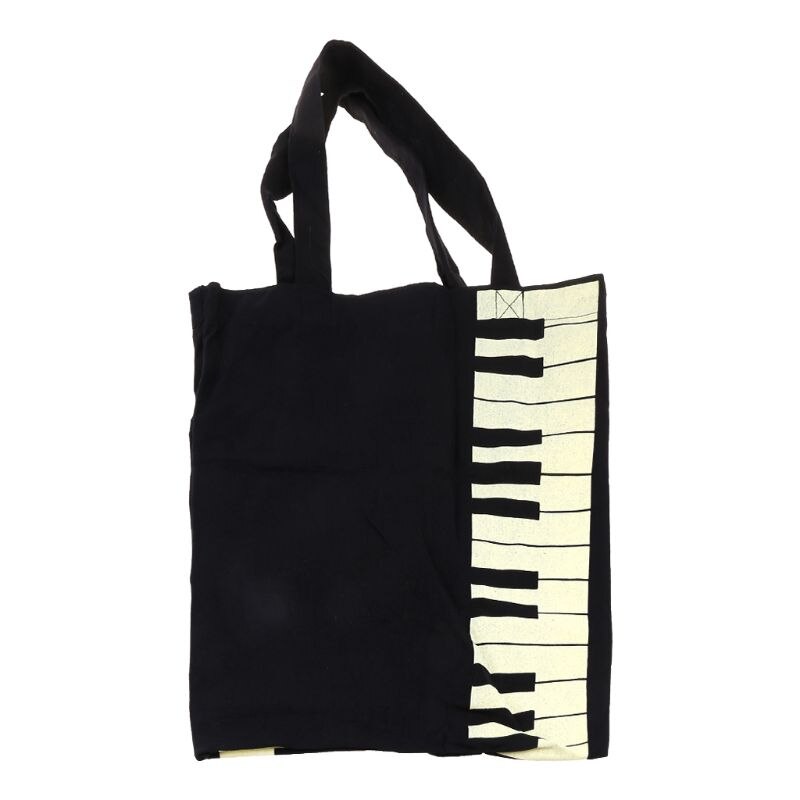 Black Piano Keys Music Handbag Tote Bag Shopping Bag Handbag Q0KE