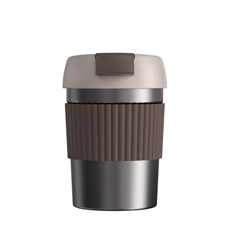 Xiaomi KISS KISS FISH Rainbow Coffee Mug Portable Vacuum Tumbler for Men and WomenBusiness High-end Thermos Warm Travel Mug: Brown-Silver 360ml