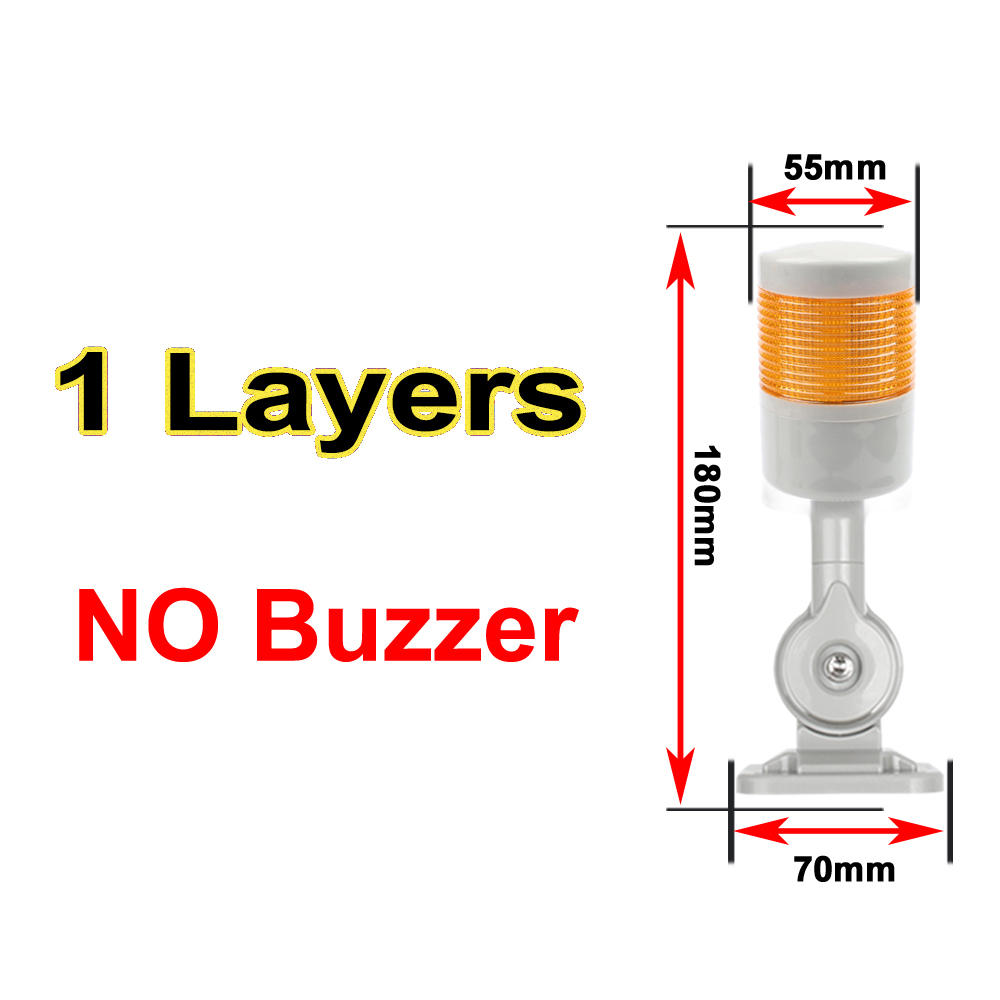 180 pila giratoria luz roja naranja ámbar verde luz de advertencia industrial para máquina CNC 24V CC 12V luz intermitente constante LED
