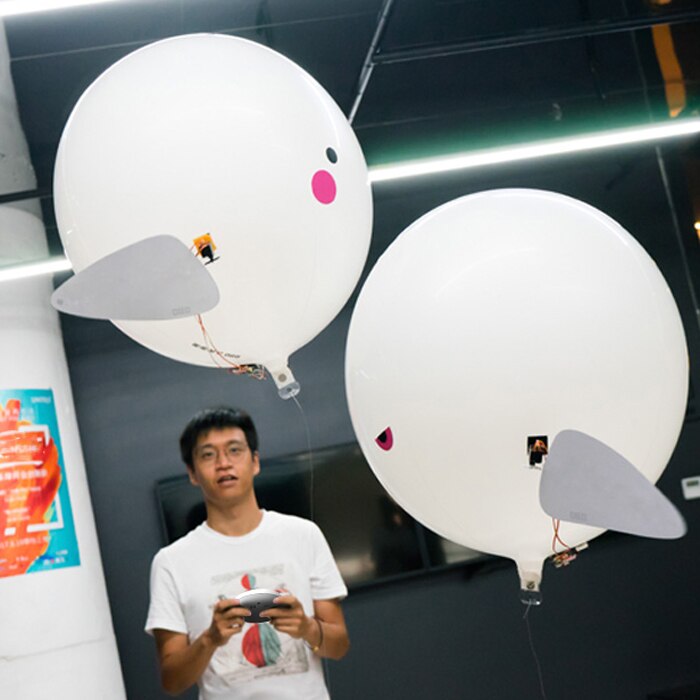 Original jjrc  h80 2.4g fjernbetjening luft svømning sikker flyvende rc helium ballon robot 30 minutter fly / eksplosionssikkert materiale