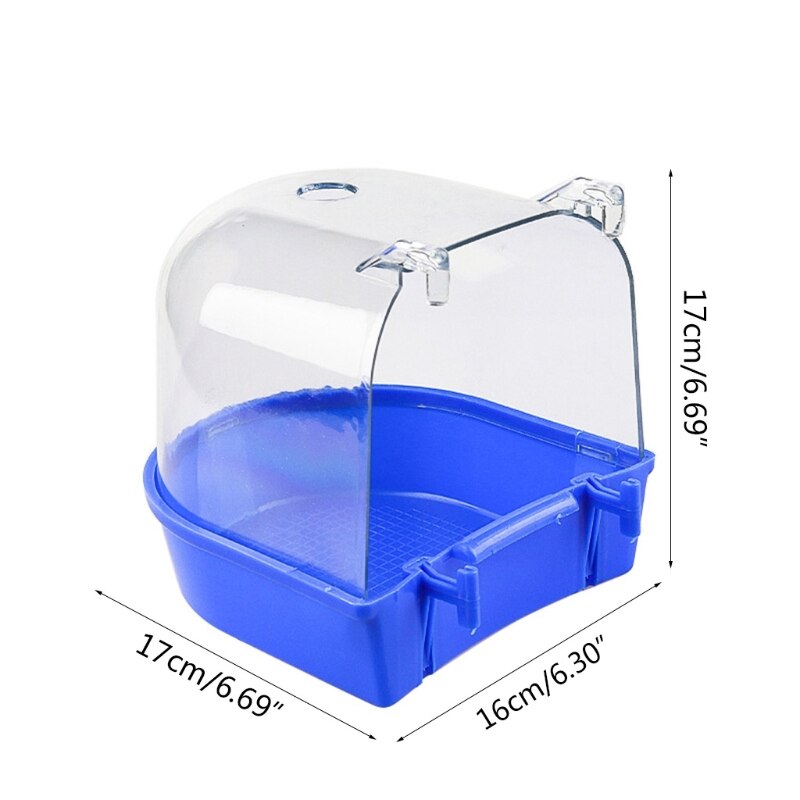 Caja de baño D08D para loros, bañera para pájaros pequeños, suministros para jaula canaria, accesorios fáciles de colgar