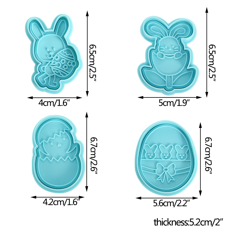 4/8 stücke Ostern Aus stecher bilden Ostereier Kaninchen KüKen Keks Fondant bilden für Ostern Party Kuchen Dekoration DIY Backwerk zeug: Licht Grün