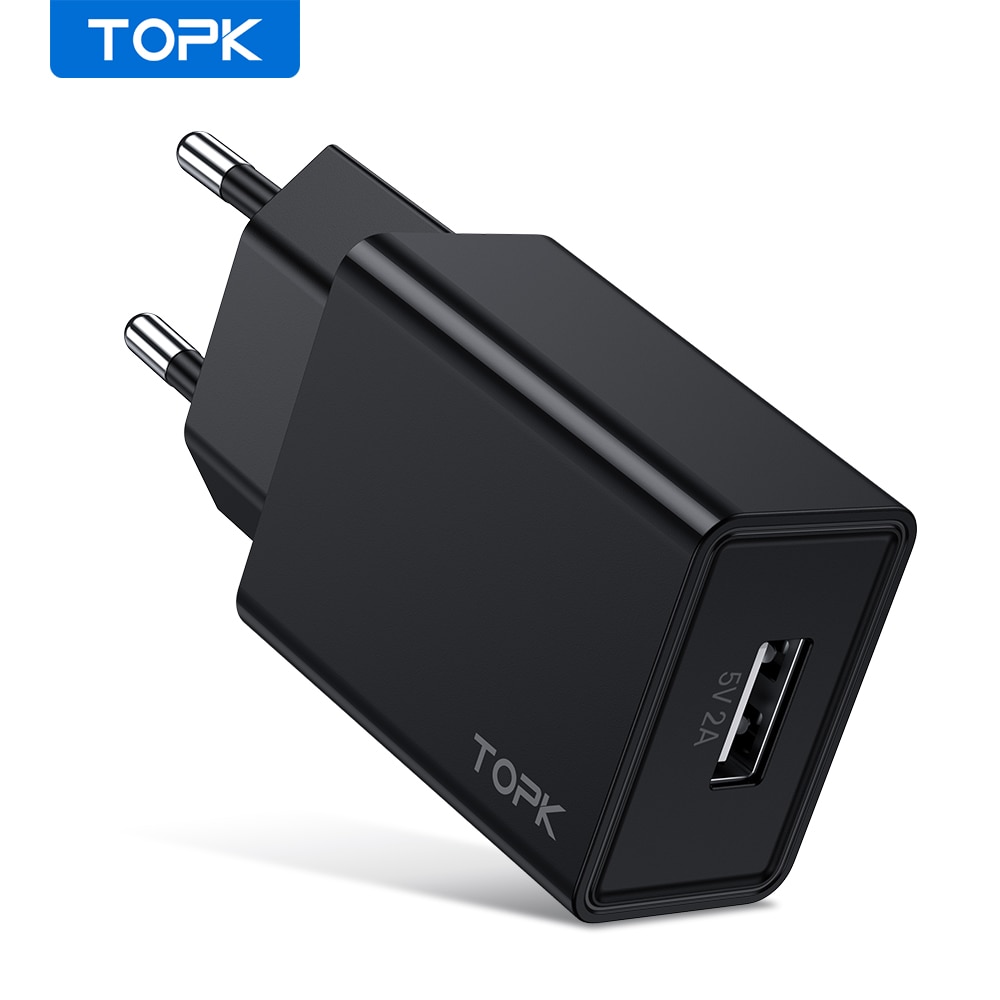 Topk B25 5V 2A Usb Charger Voor Iphone X 11 8 Snelle Wall Charger Eu Ons Adapter Mobiele Telefoon oplader Voor Samsung S10 Huawei Xiaomi