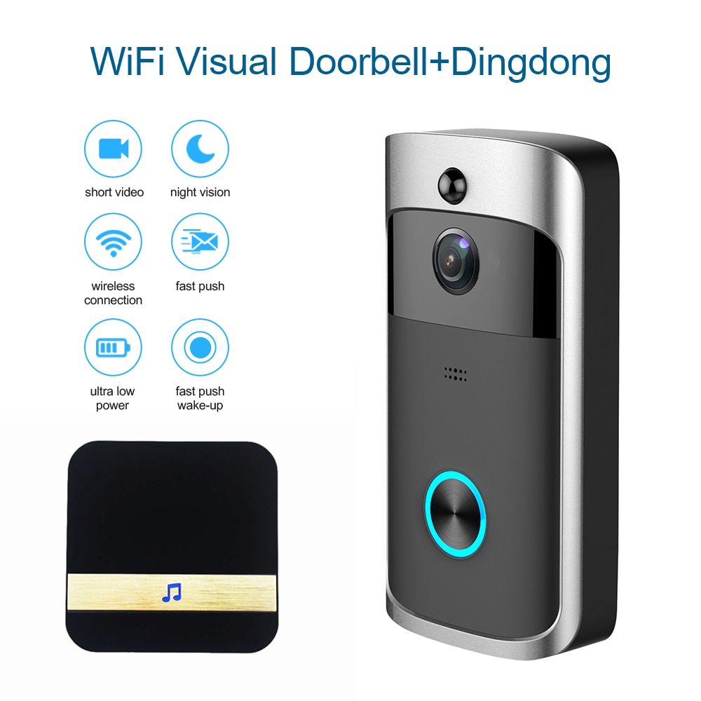 Smart wifi trådløs video dørklokke seer ring kamera vandtæt nattesyn dørklokke intercom lejlighed sikkerhed app kontrol