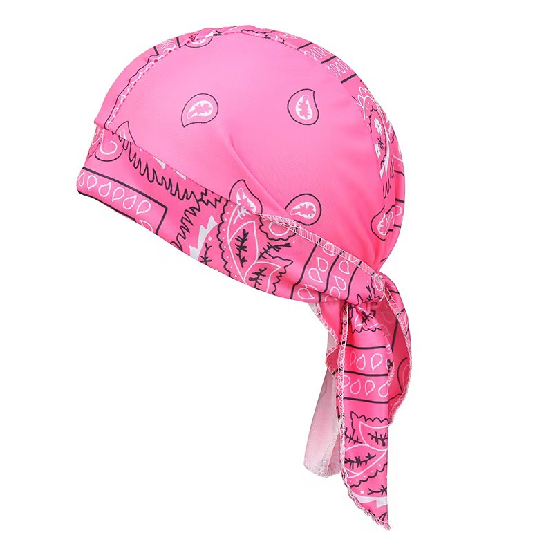 Bandana bufanda pañuelo cabeza hombre ciclismo al aire libre sombrero de pirata motocicleta estampado Paisley multicolor baile de Hip-Hop: Rosa