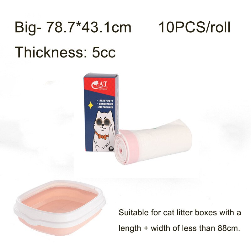 Cat Litter Bag Cat Thickened Rolling Litter Box Lined Garbage Plastic Bag for Cats Poop Toilet Cleaning Supplies Pet Grooming: Big Cat Litter Bag