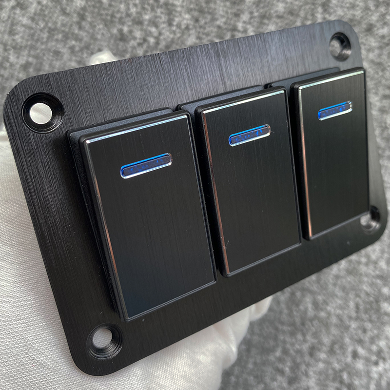 Metal 2-8 Gang Marine Boat Switch Panel LED ON-OFF Rocker Switch Panel For Marine Boat Caravan RV 12V 24V with Cars: Coffee