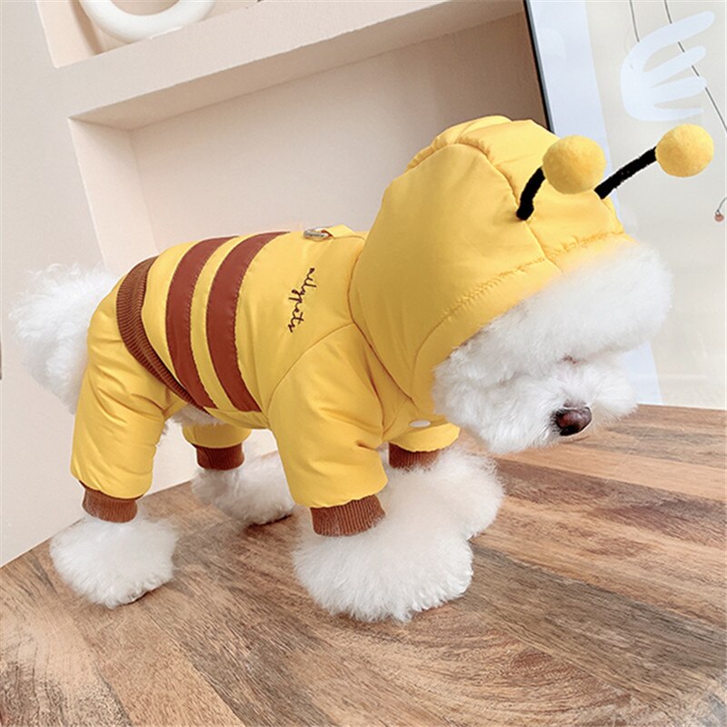 Perro de invierno ropa de mascotas espesar ropa de perro mono traje cachorro Yorkshire disfraz para perro pequeño gracioso chaqueta sudadera de Mascota