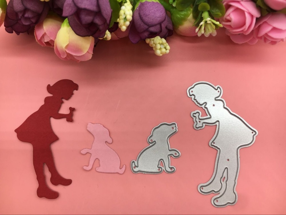 baby girl dog bone friend play METAL CUTTING DIES Scrapbook card album paper craft home decoration embossing stencil cutter