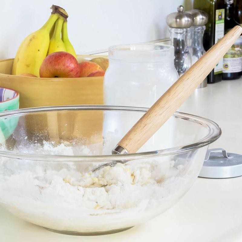 Edelstahl Dänischen Teig Schneebesen Rührgerät Kuchen Brot Backen Küche Teig Mischer Ei Rührgerät Werkzeuge N0F7