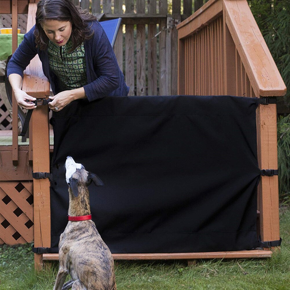 Pet Fence Stairway With Buckles Dog Gate Safety Protection Durable Enclosure Indoor Outdoor Babies Net Guard Folding Doorway