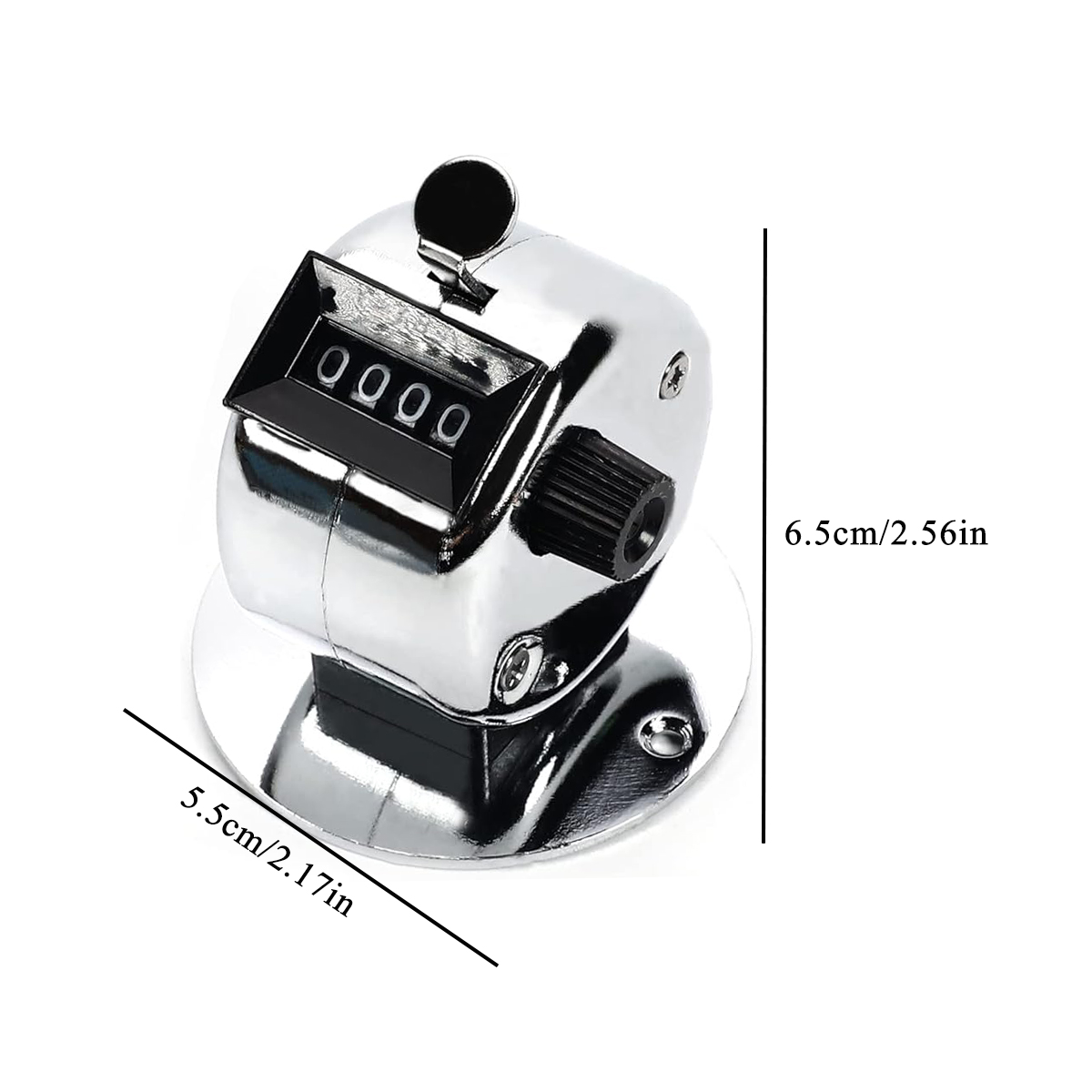 Metal Handheld Tally Counter 4-Digit Number Count Clicker,Mechanical Counters Clickers Pitch Counter for Coaching, Fishing, Golf: Silver