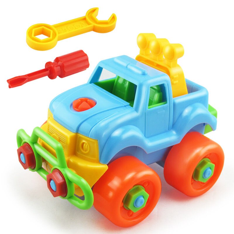 Early Learning Education DIY Screw Assembly Engineering Vehicle Detachable Assembly Dinosaur Practical Ability Educational Toys: Automobile