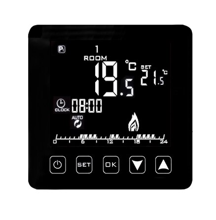 HESSWAY 16A Double sensor thermostat electric temperature controller for Carbon fiber electrothermal film: BLACK panels