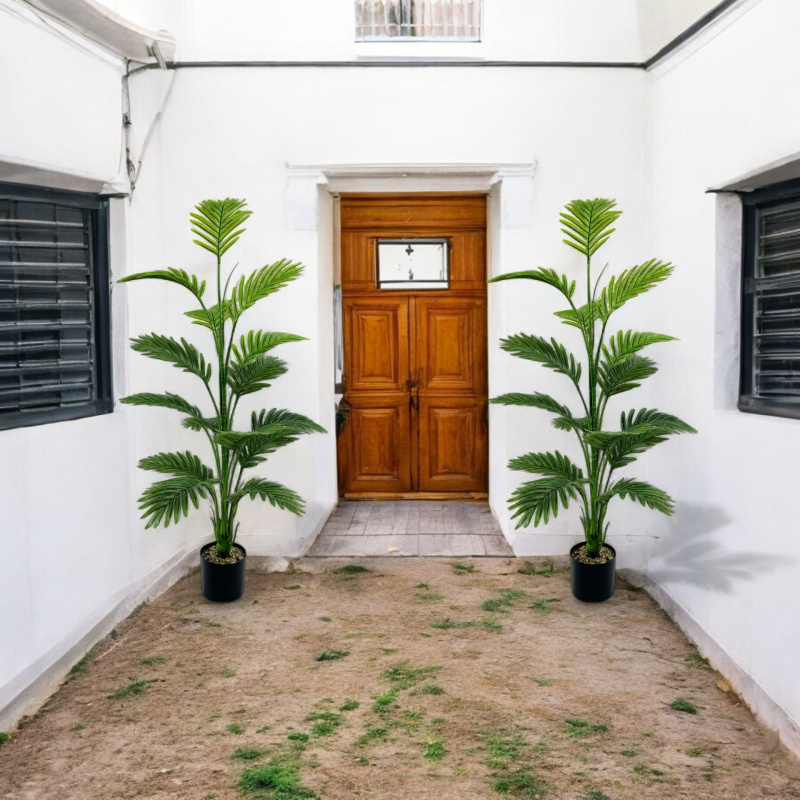 Grote kunstpalmplant15Blad - Perfecte keuze voor huis- en kantoordecoratie, binnen- en buitengebruik, exclusief wastafel