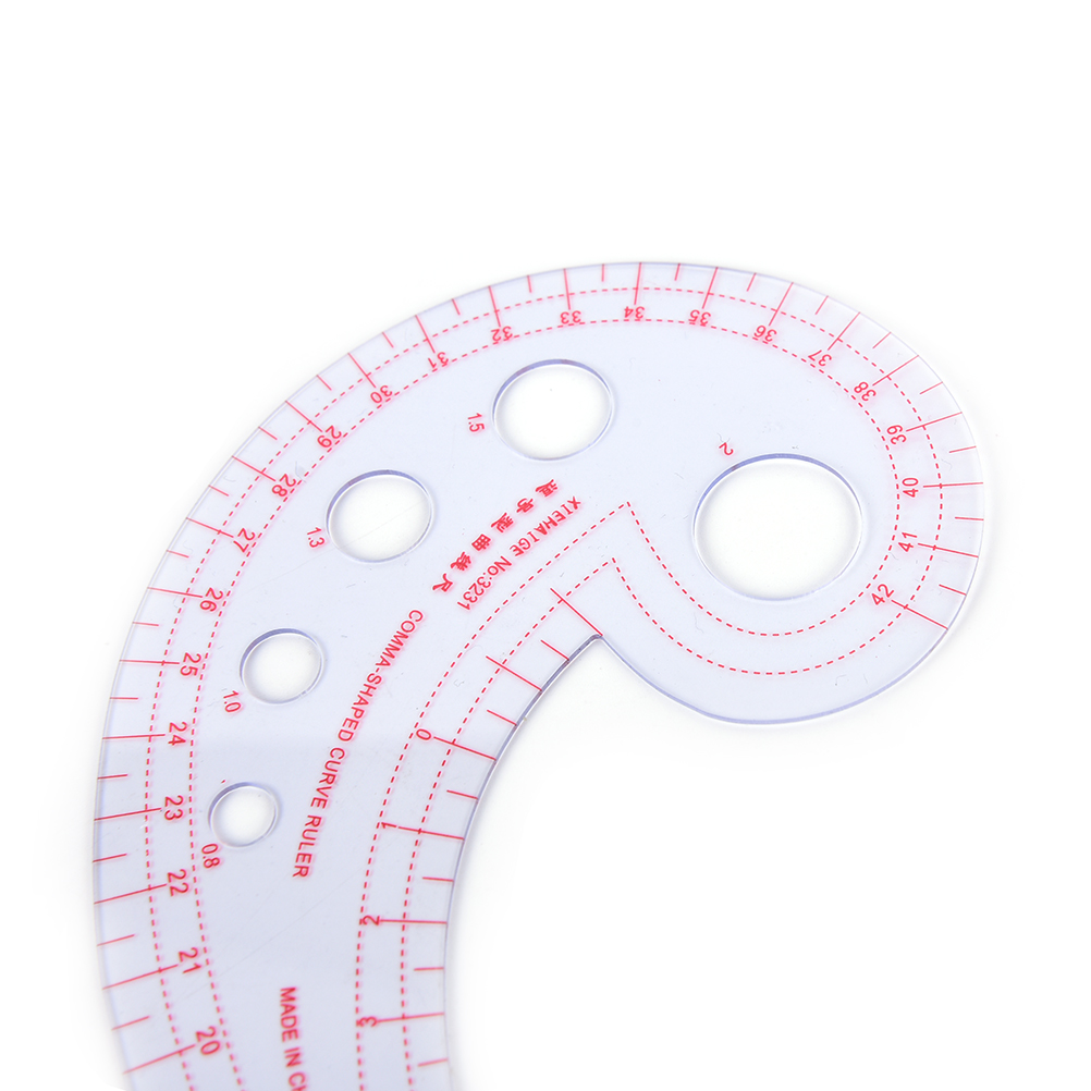 Comma Shaped Affordable 11.8" Long Plastic Transparent French Curve Ruler Spline Sewing