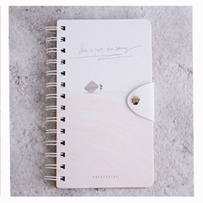 Button Notepad Flip Coil This Small Fresh Portable Spiral Notebook Diary Book Paper Sketch Book Office School Supplies: D