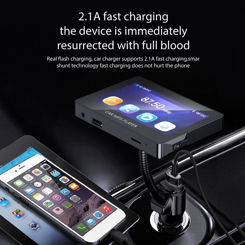 JINSERTA 4.3 pollici Bluetooth 5.0 trasmettitore FM per auto MP5 video Audio lettore musicale doppio USB AUX U Disk TF MP3 riproduci telecomando