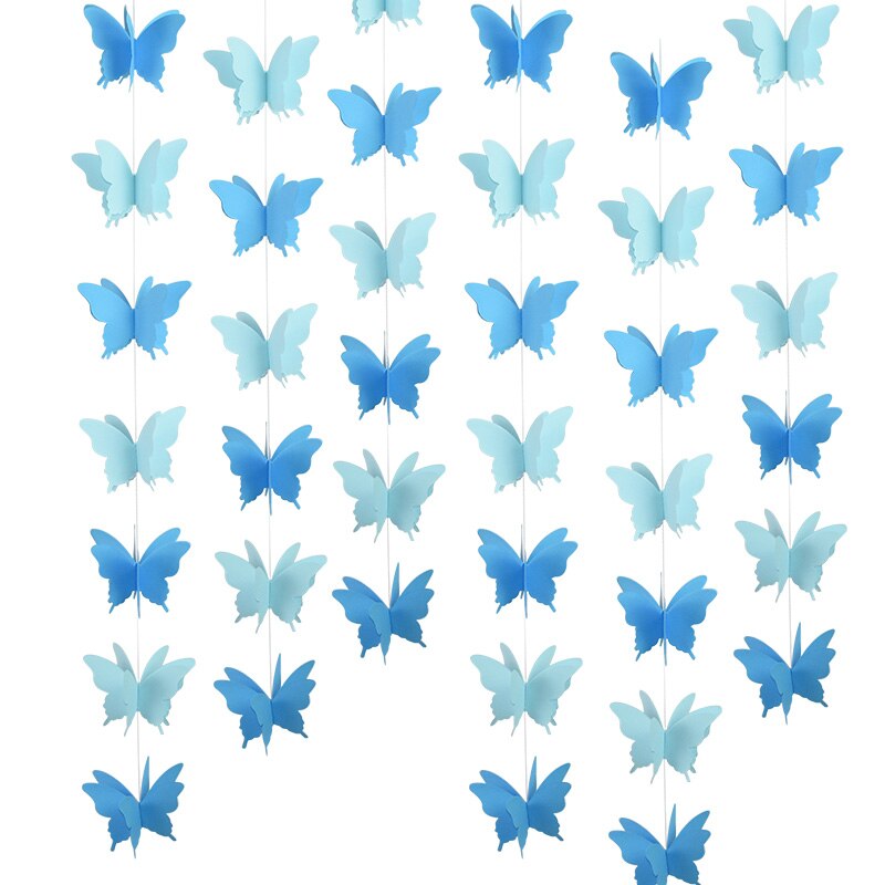 270cm fargerike sommerfuglpapir krans hengende banner bryllup bursdagsfest dekor baby shower barn jente rom dekor bunting