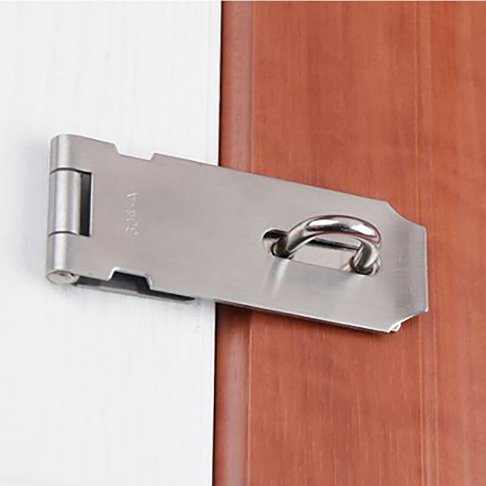 2pcs Security Safety Anti Theft Hotel Home 90 Degree Easy Install Latch Lock Universal Stainless Steel Window Padlock Door Hasp