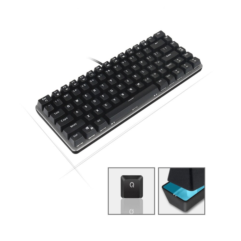 82 Keys Gaming Mechanical Keyboard Mini Keyboard Swap White Backlit Double Color Injection Keycaps Metal Panel Anti-ghostin